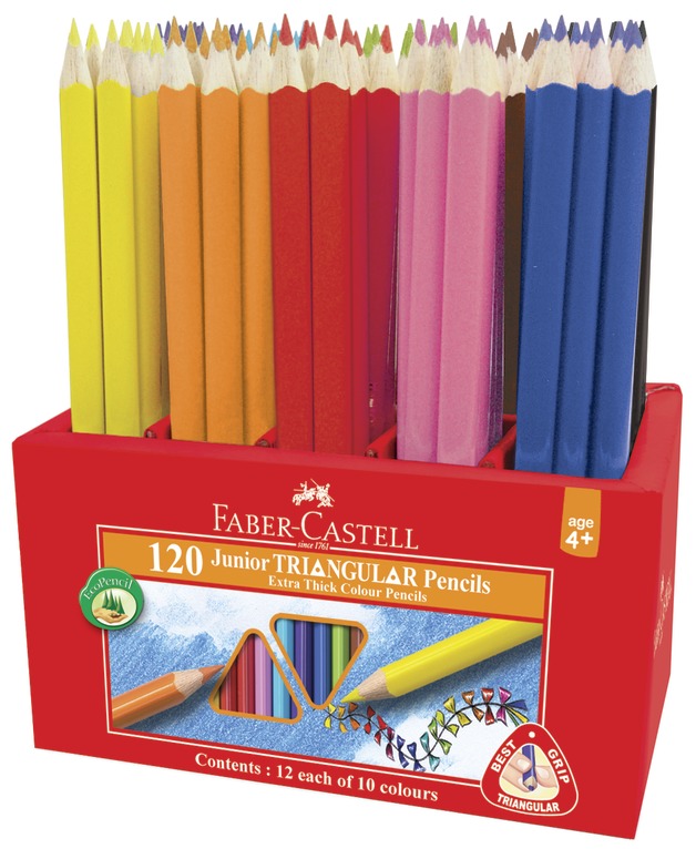 Buy FaberCastell Junior Triangular Colour Pencils (Caddie of 120) at
