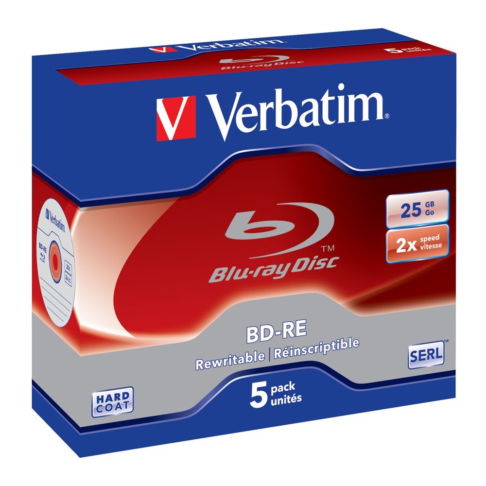 Verbatim BD-RE 25GB Jewel Case 2x (5 Pack)