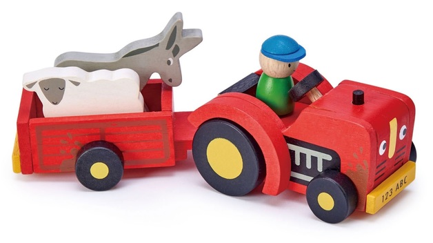 toy tractor and trailer set