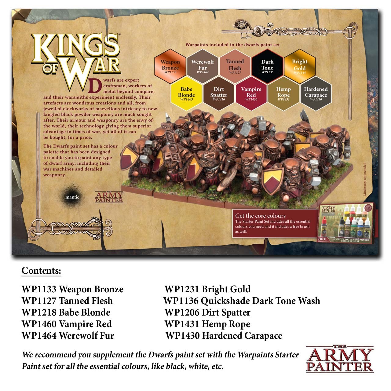 Army Painter Warpaints Kings of War Dwarfs Paint Set image