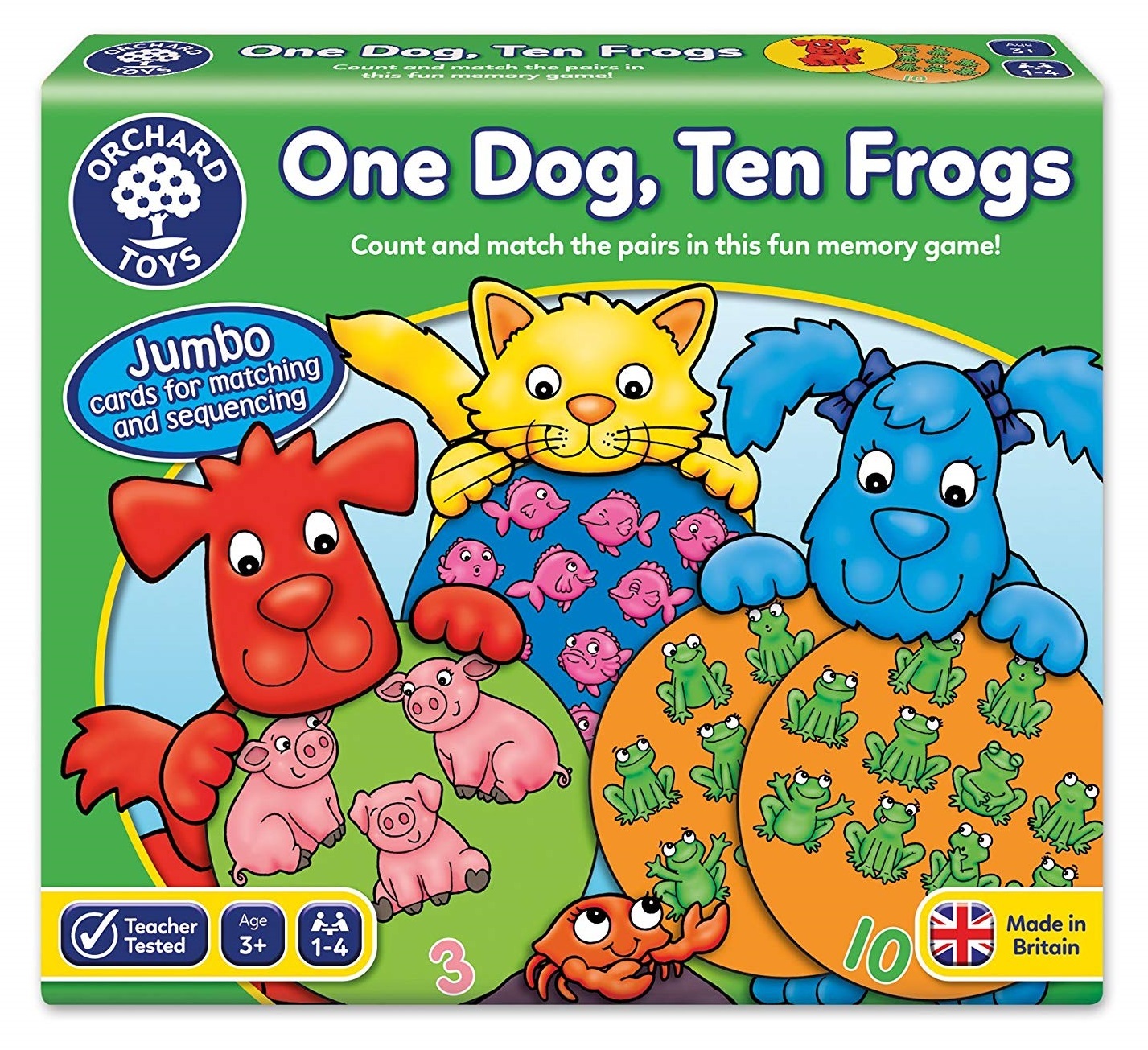 Orchard Toys: One Dog, Ten Frogs - Matching Game image