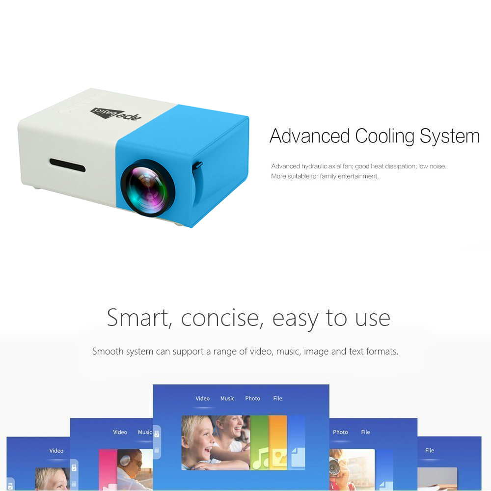 Ape Basics Portable Full Color LED LCD Video Projector - Blue image