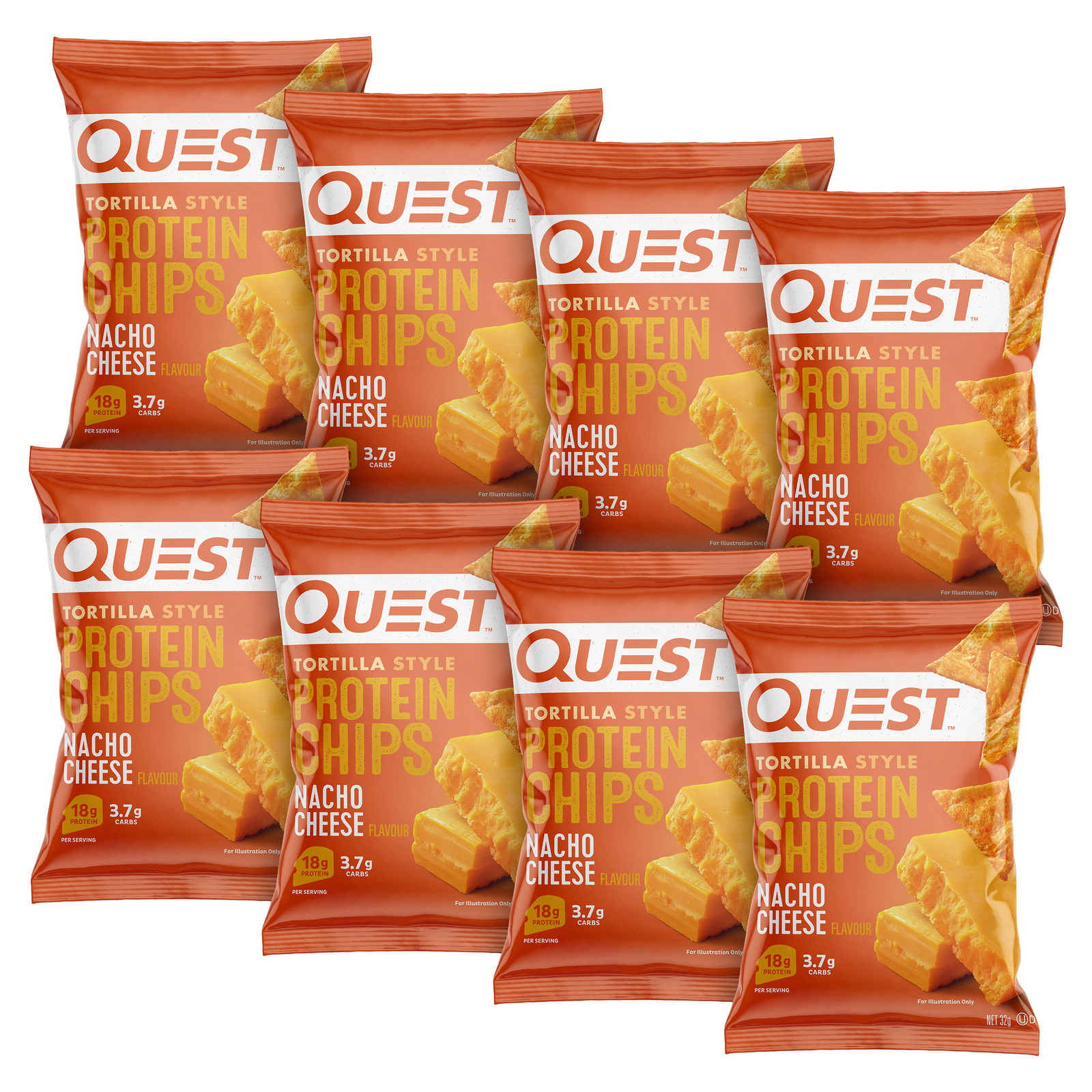 Buy Quest Protein Tortilla Chips Nacho Cheese (8 Bags) at Mighty Ape NZ