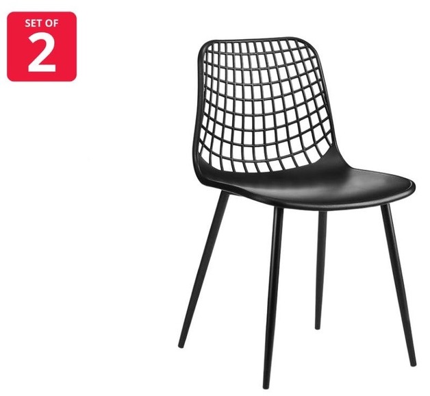 Buy Ovela Leerdam Dining Chairs Black (Set of 2) at Mighty Ape NZ