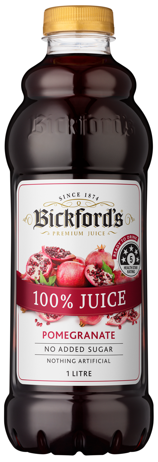 Bickfords Premium Juice 100 Pomegranate 1L (6 Pack) at Mighty Ape NZ