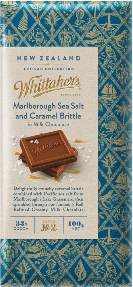 Whittaker's Artisan Collection: Block Marlborough Sea Salt Caramel Brittle 100g