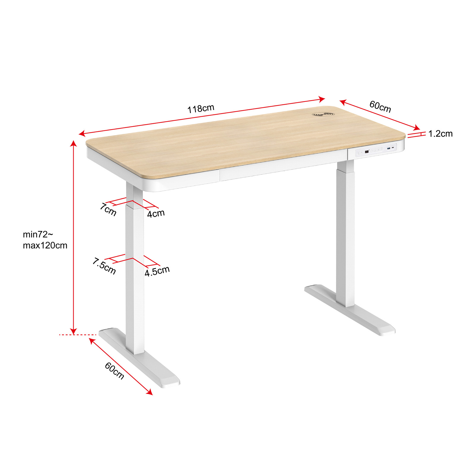 Buy Gorilla Office Height Adjustable Desk White/Wood at Mighty Ape NZ