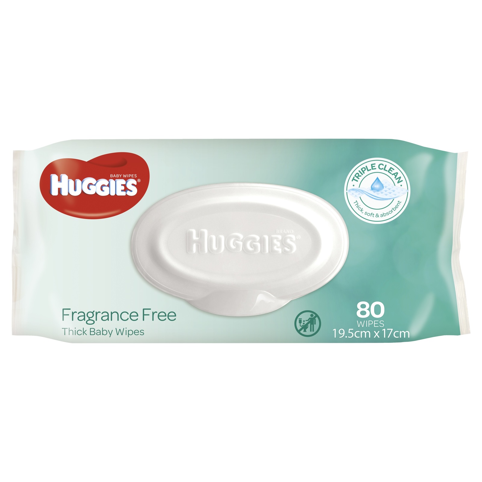 Huggies Baby Wipes - Fragrance Free (80 Pack) image
