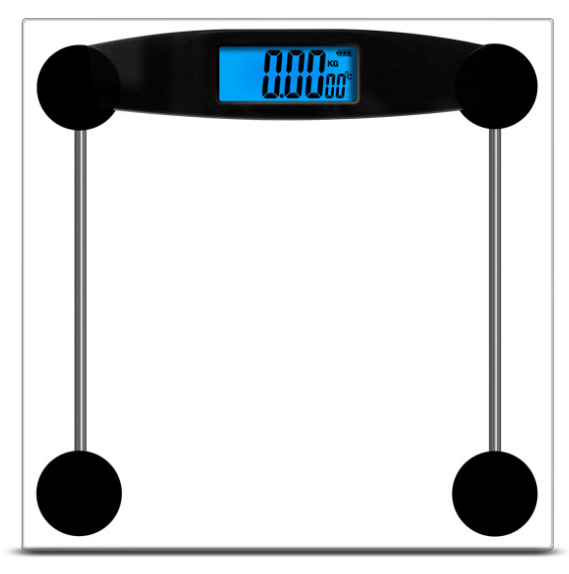 Tempered Glass LCD Display Digital Body Weight Scale White at