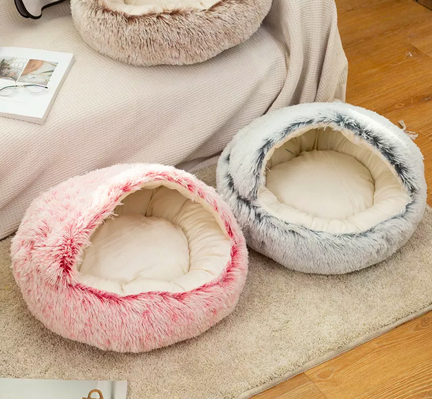 Buy Zoomies Hooded Snuggler Pet Bed Large 60cmLight Grey at Mighty Ape NZ