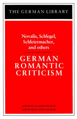 German Romantic Criticism by Friedrich Schlegel image