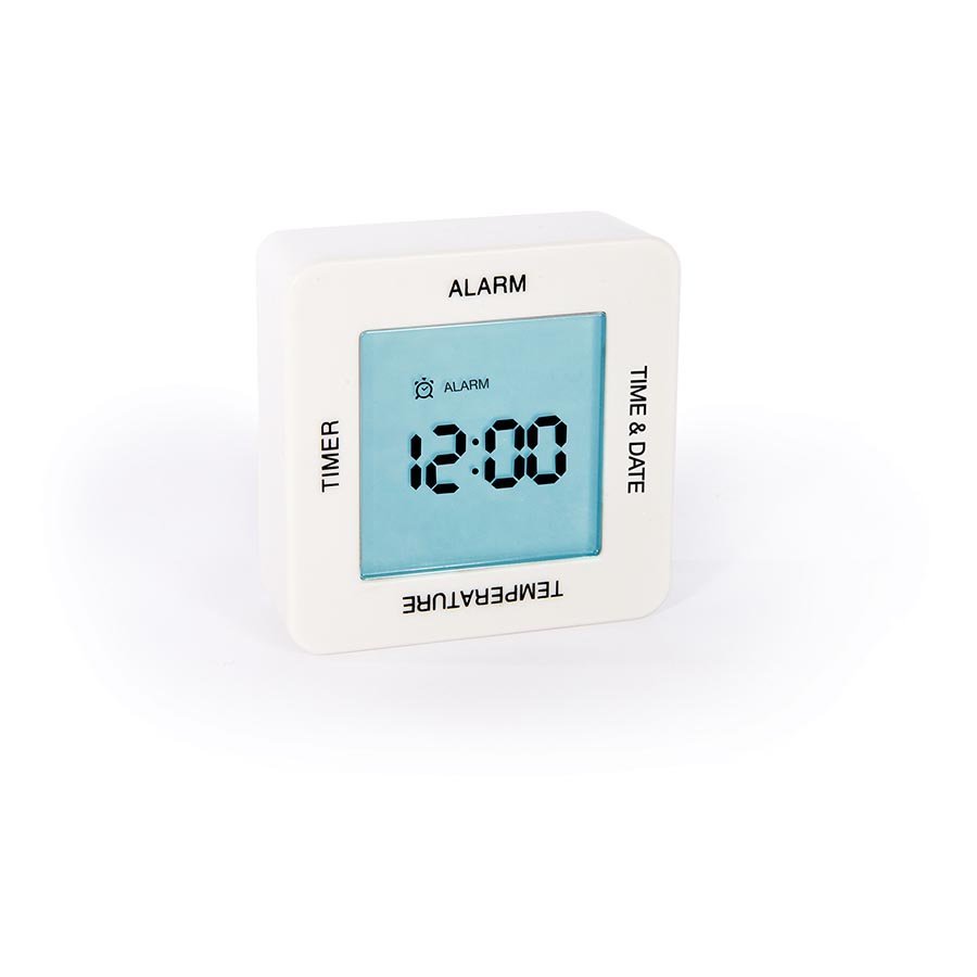 Rotate Me: 4 Function Alarm Clock - White