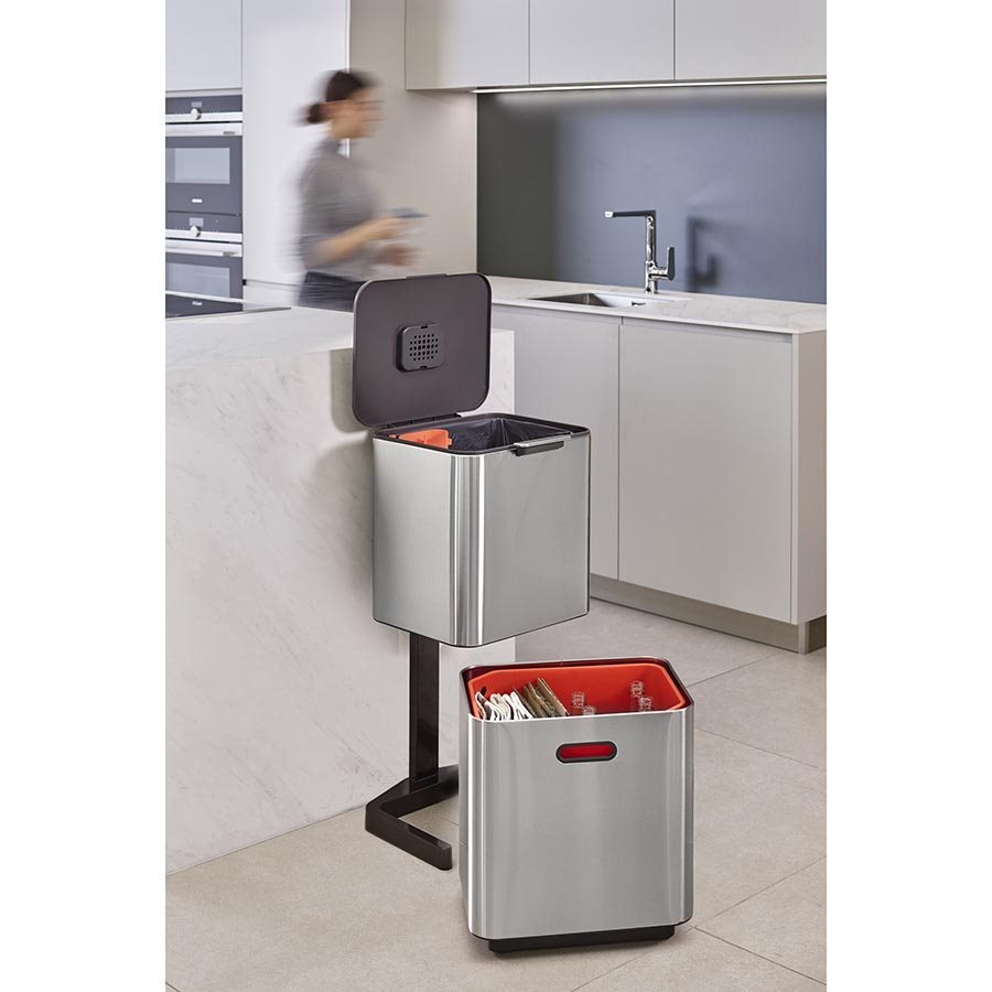 Joseph Joseph Totem Max Rubbish/Recycling Bin Stainless Steel (60L