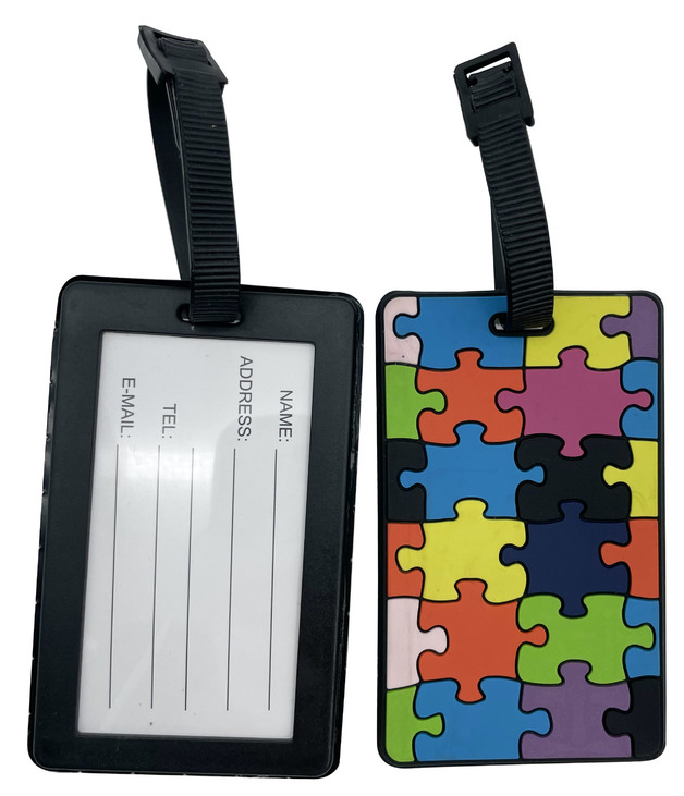Rubber Luggage Tag (2pcs) Puzzle at Mighty Ape NZ