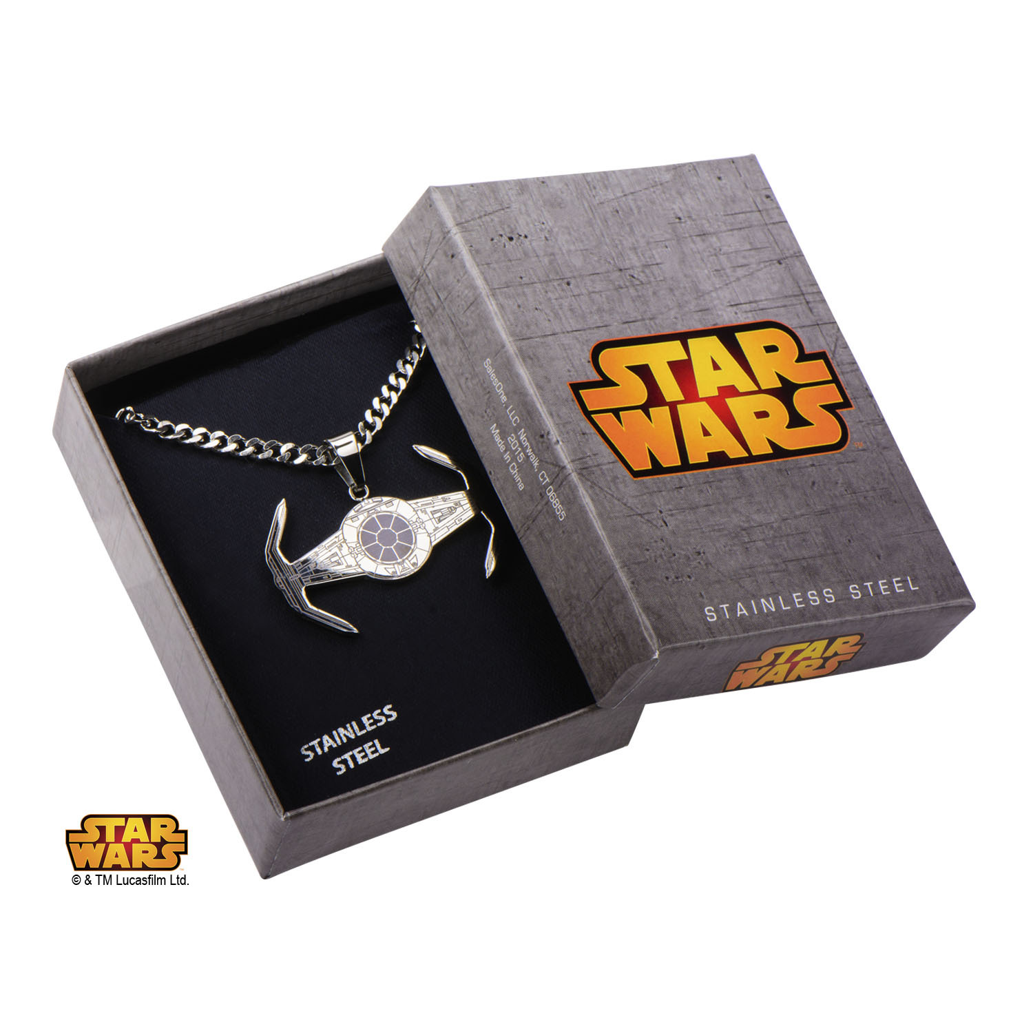 Star Wars Tie Fighter Etched Pendant Necklace