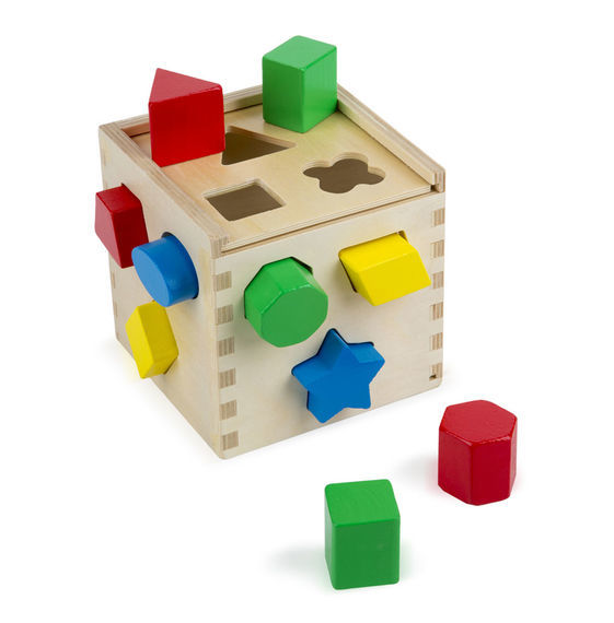 Melissa & Doug: Classic Wood Shape Sorting Cube image