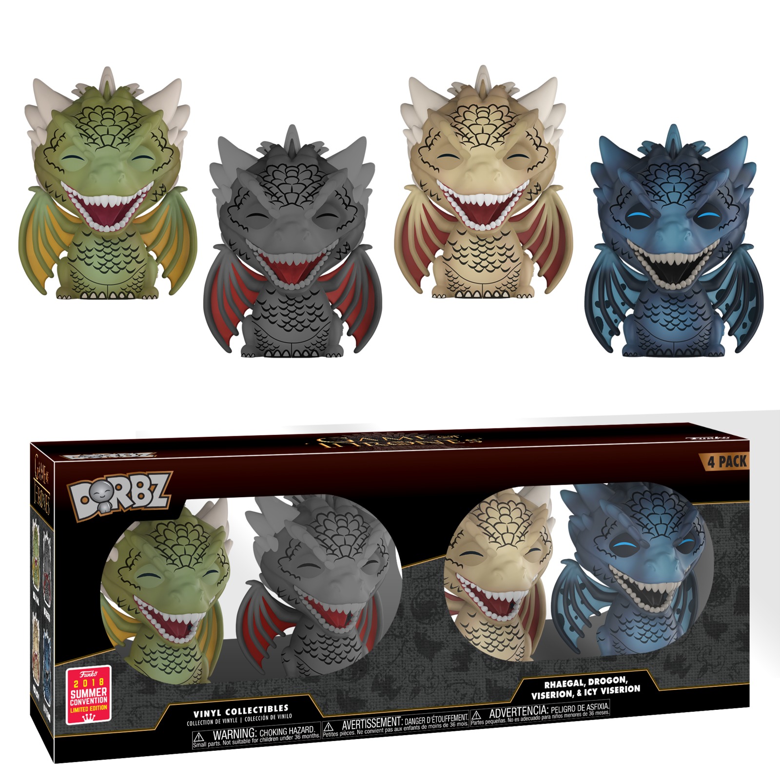 Game of Thrones - Dragons Dorbz Vinyl 4-Pack image