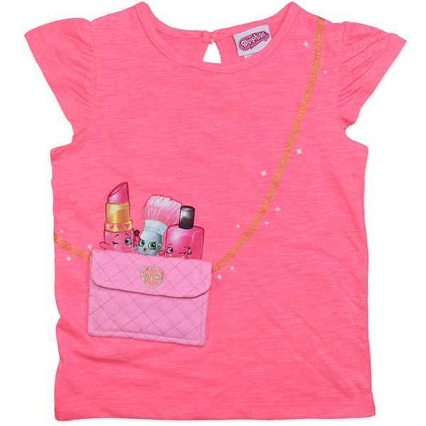 Shopkins Pink Pocket T-Shirt (Size 7) image