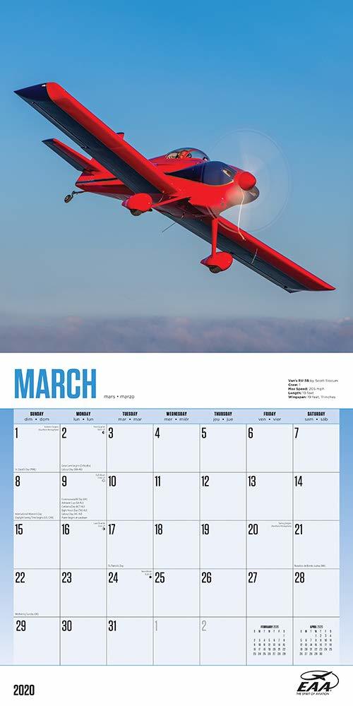 Airplanes, World of Flight EAA 2020 Square Wall Calendar image