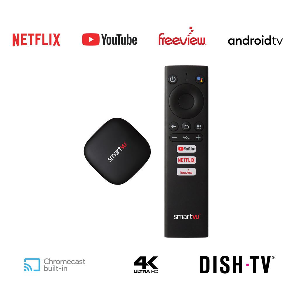 DishTV Smart Vu 4K UHD TV Dongle Builtin Chromecast, Freeview Live