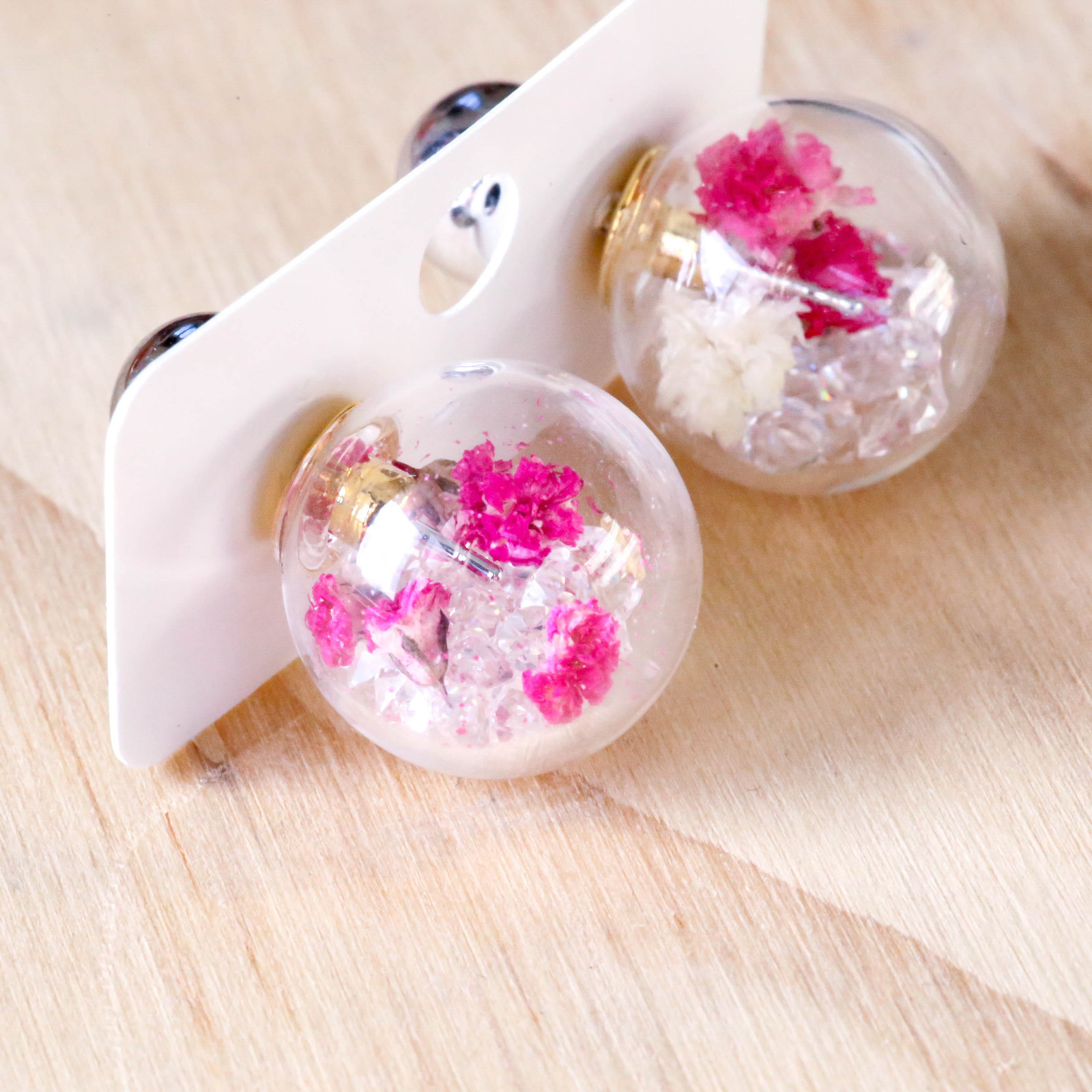 Fantasy Bubble Earrings - Flower Pink image