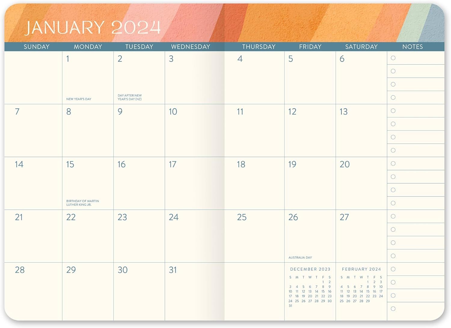Buy Orange Circle Studio Monthly Pocket Planner 2024 Rainbow Waves