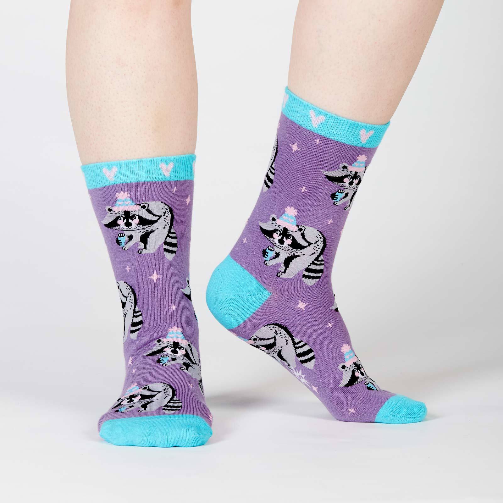 SOCK it to Me: Women's - Winter Raccoon Crew Socks image