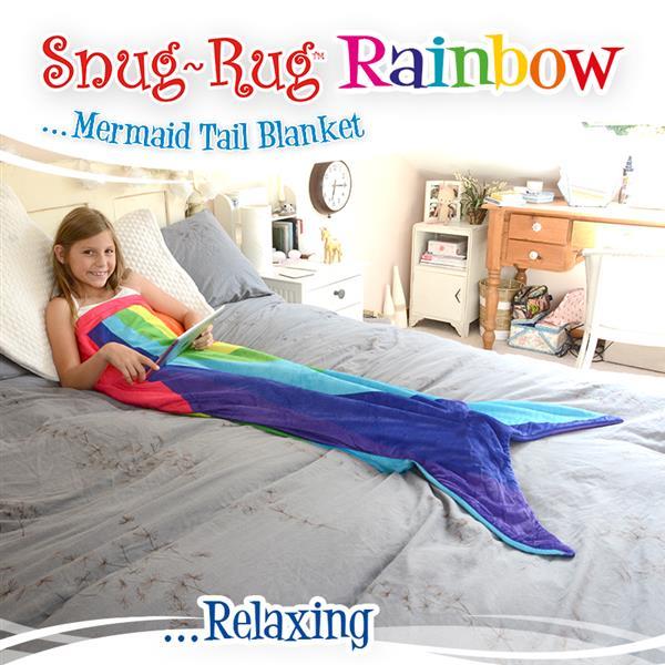 Snug-Rug Rainbow Mermaid Tail Blanket