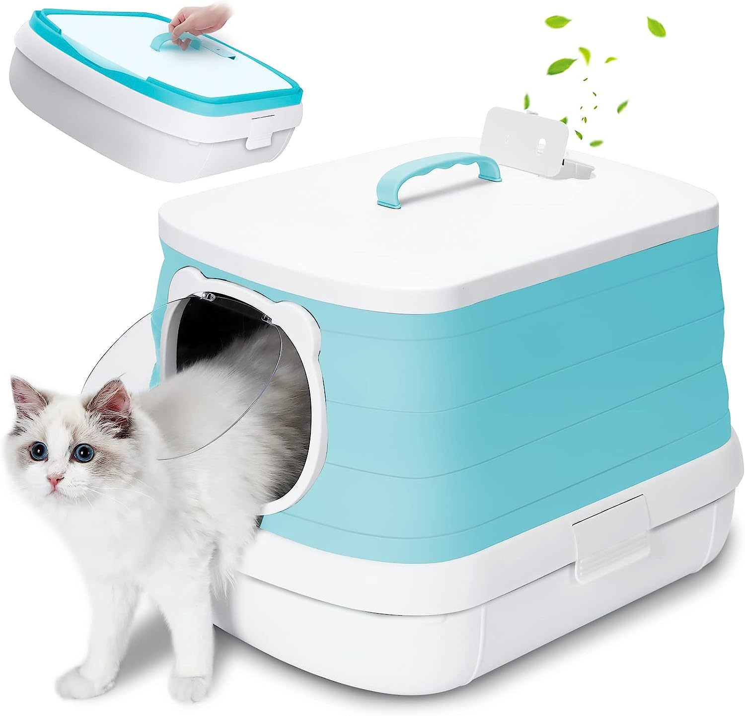 Buy Zoomies Foldable Large Portable Litter Box Cyan at Mighty Ape NZ