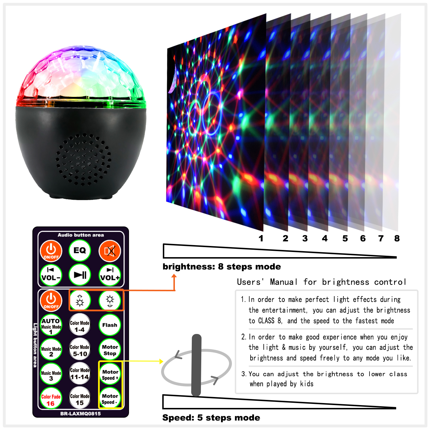 16 LED Party Projector Light with Bluetooth Speaker