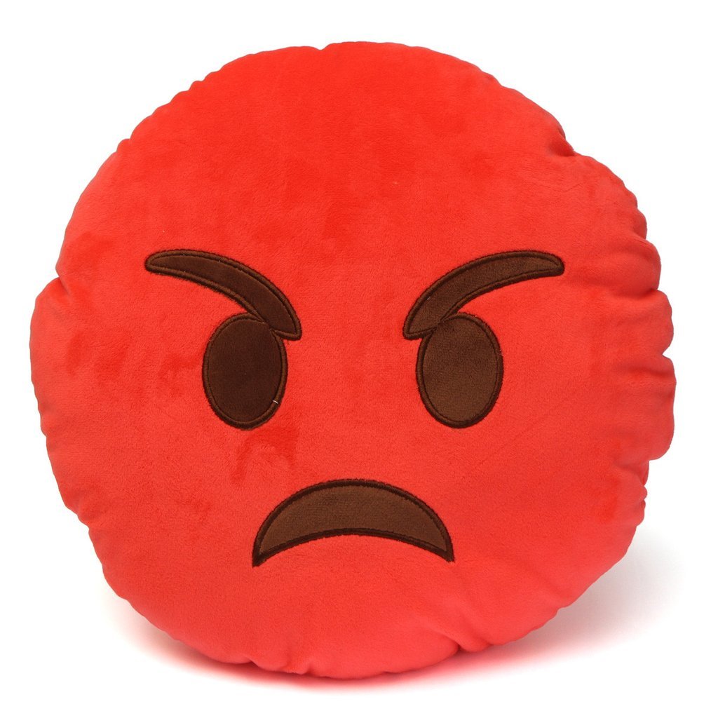 Very Angry Emoji Cushion - 34cm