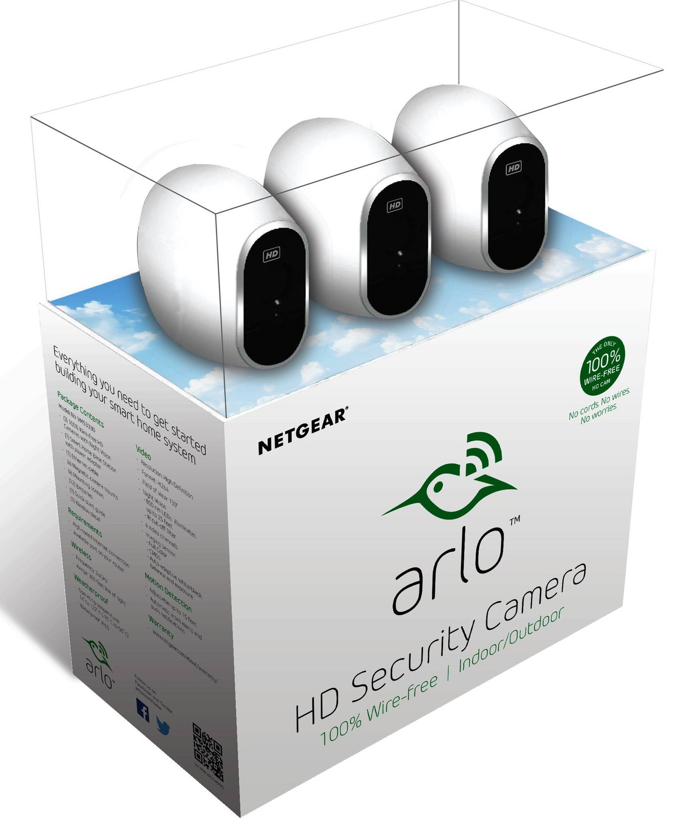 Arlo Wire-Free Security System with 3 HD Camera