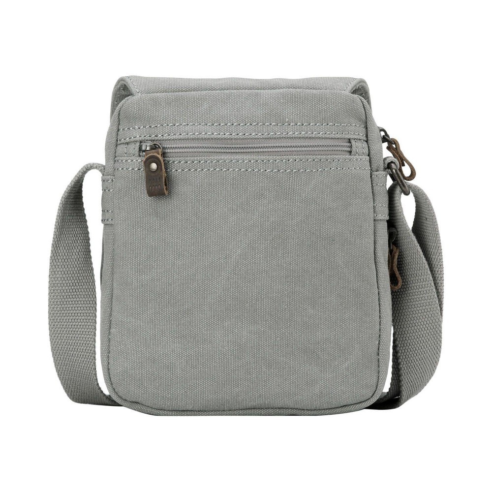 Troop London Classic Small Zip Front Cross Body Bag Ash Grey at