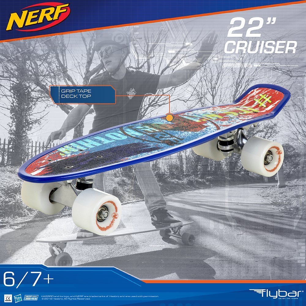 Flybar: Nerf Grip Tape Cruiser - 22" Skateboard (Blue Paint) image