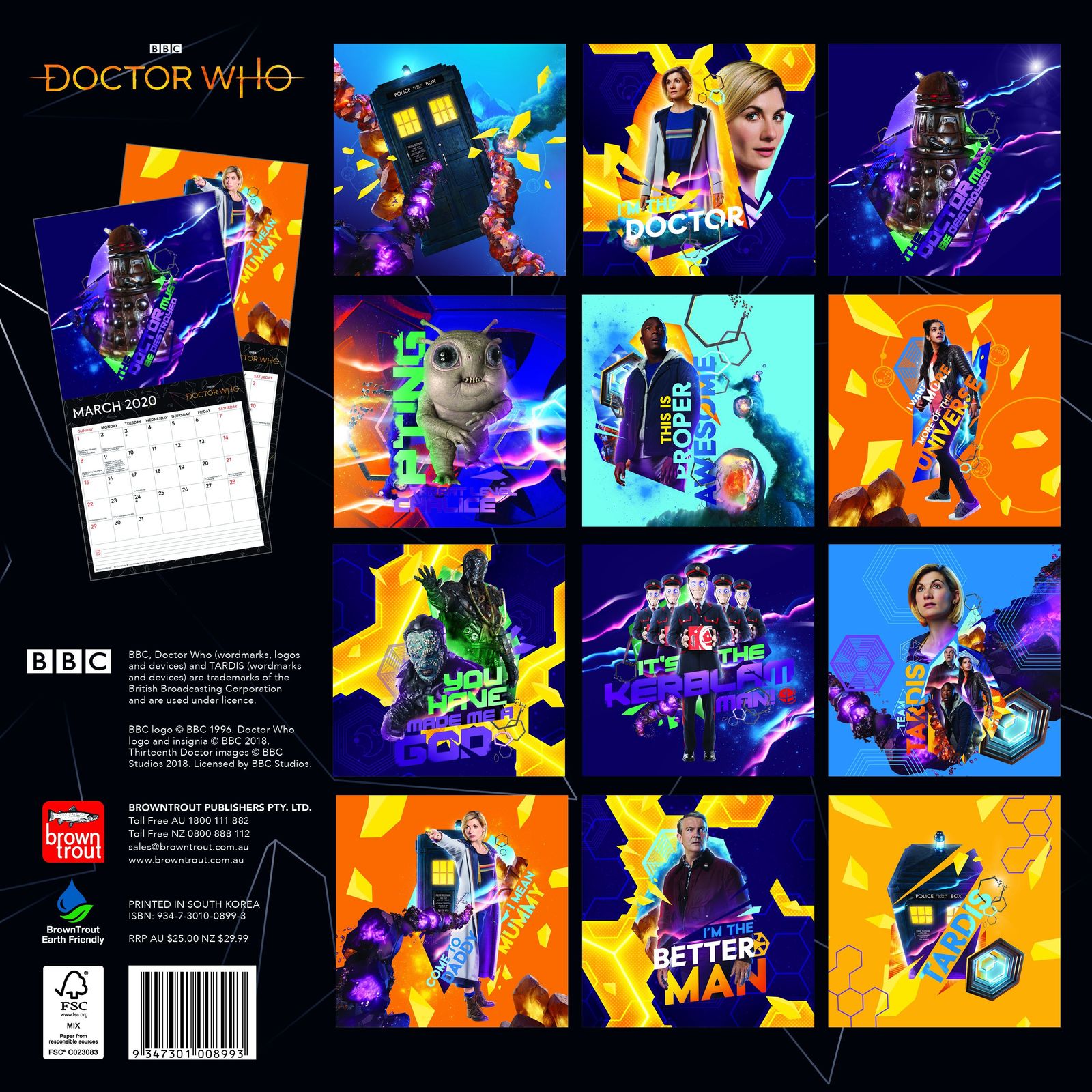 Doctor Who 2020 Square Wall Calendar