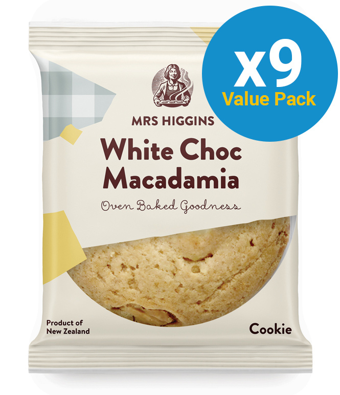 Mrs Higgins: White Choc Macadamia Cookie 85g (9 Pack) image