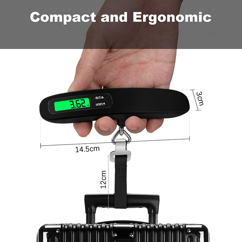 Digital Luggage Scale Hanging Baggage Scale Black at Mighty Ape NZ