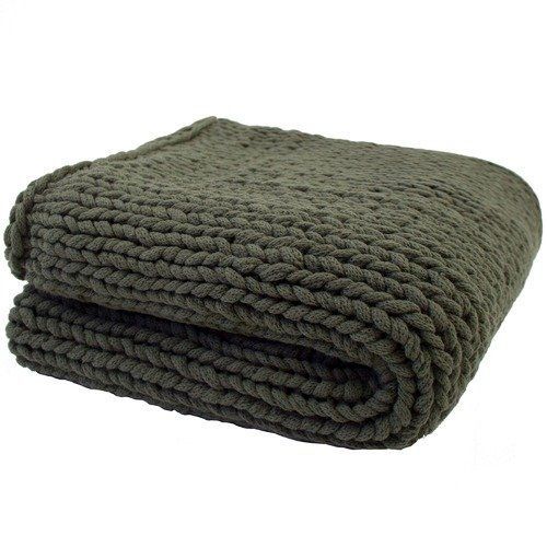 Bambury Chunky Knit Throw (Olive)