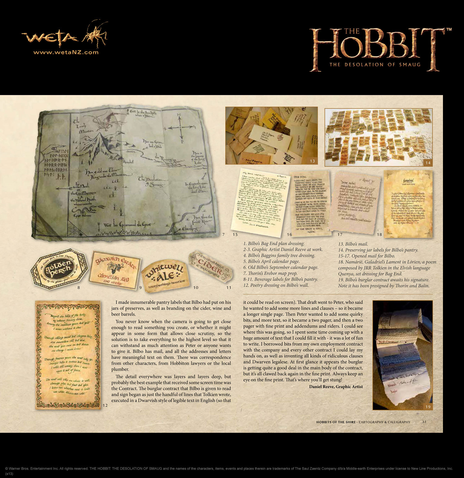 The Hobbit Desolation of Smaug Chronicles: Cloaks & Daggers on Hardback by Weta