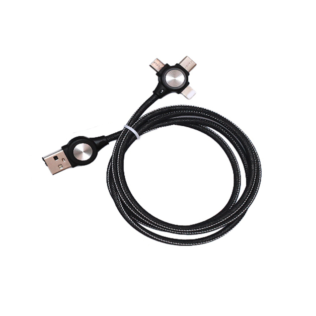 3-in-1 Charging Cable - Black (1m)