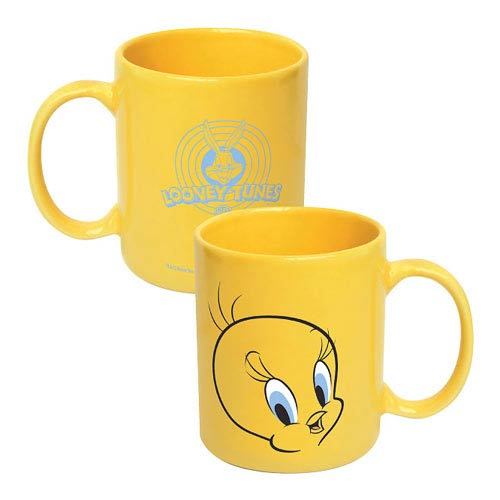 Yellow Looney Tunes Tweety Face Travel Mug