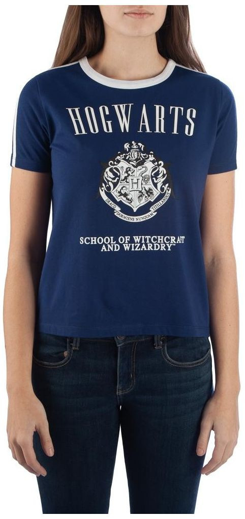 Harry Potter: Hogwarts Striped Sleeve Ringer T-Shirt (Small) image