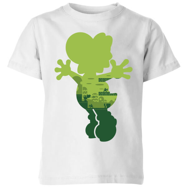 Nintendo Super Mario Yoshi Silhouette Kids' T-Shirt - White - 11-12 Years image