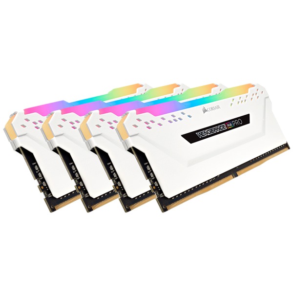 4x8GB Corsair Vengeance DDR4 2666Mhz RGB Pro White Heat Spreader RAM image