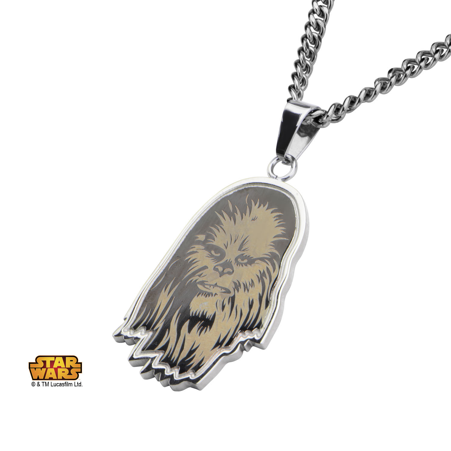 Star Wars Steel Etched Chewbacca Pendant Necklace image