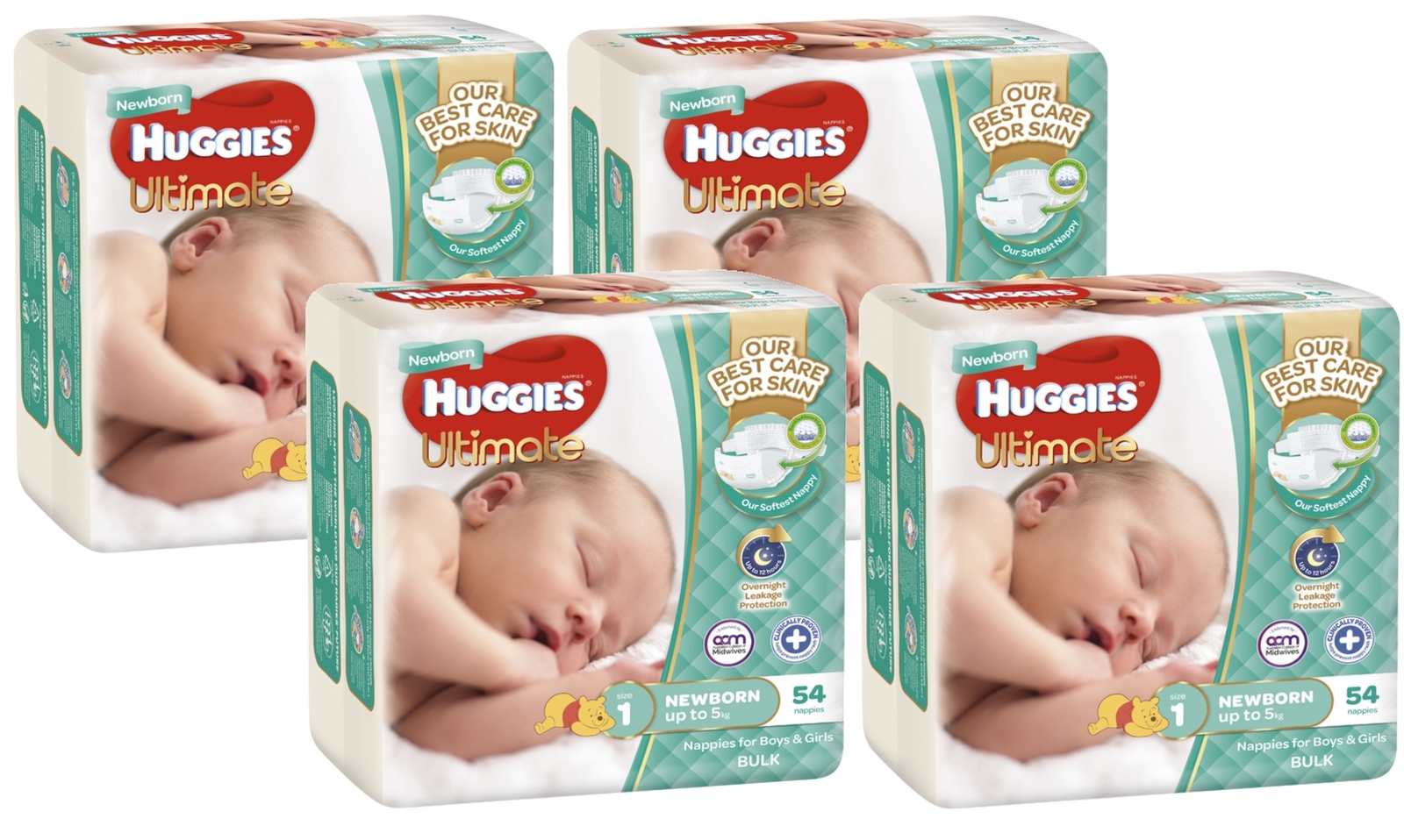 Huggies Ultimate Nappies Bulk Value Box - Size 1 Newborn (216) image