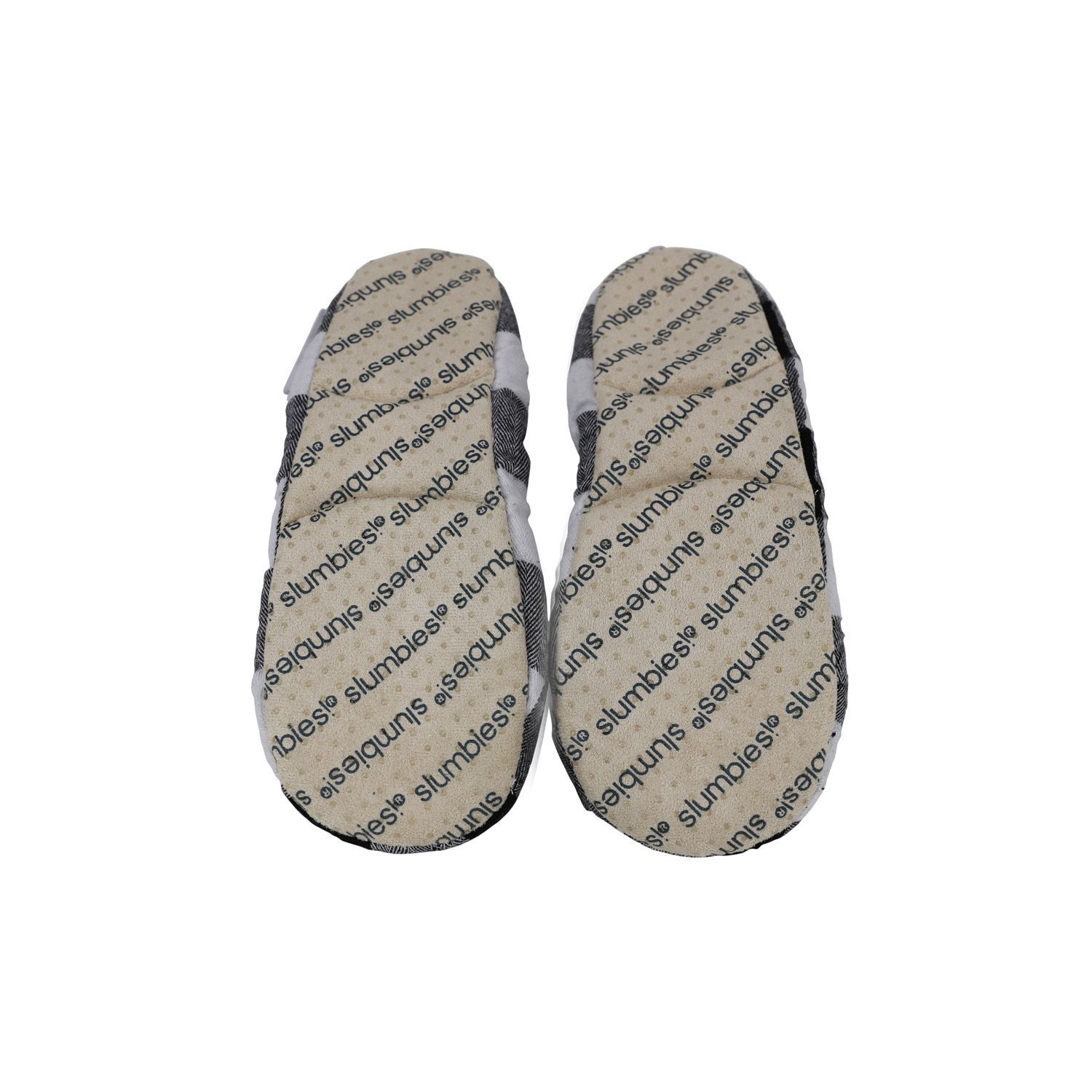 Slumbies White Women's Plaid Slippers (S)