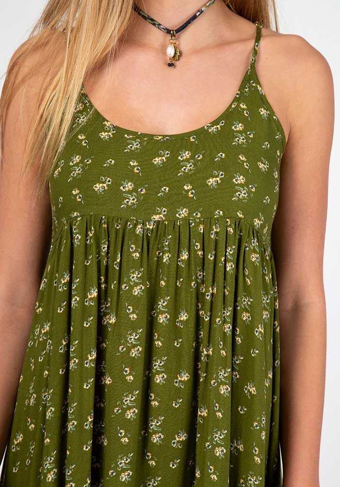 Gigi Dress - Olive Cream Calico (Medium) image