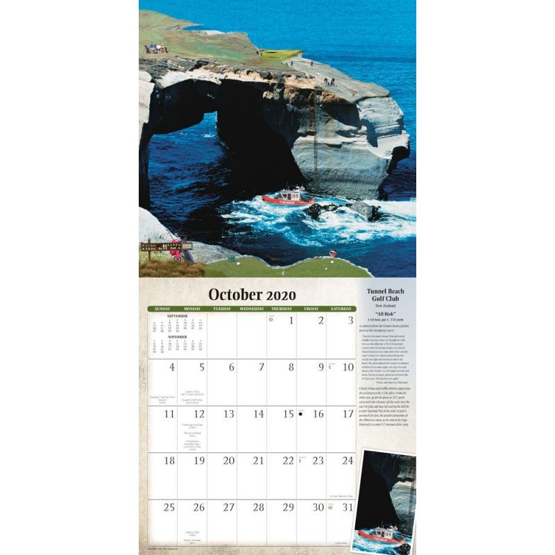 World's Toughest Golf Holes 2020 Square Wall Calendar