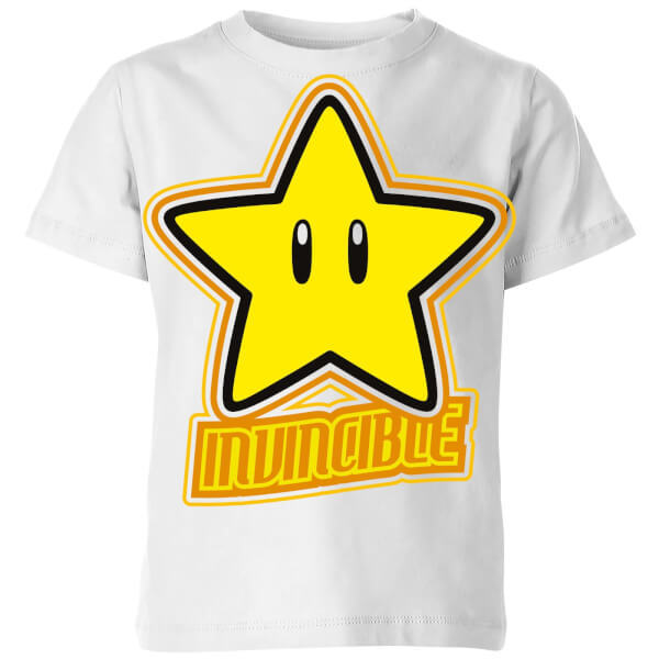 Nintendo Super Mario Invincible T-Shirt Kids' T-Shirt - White - 11-12 Years image